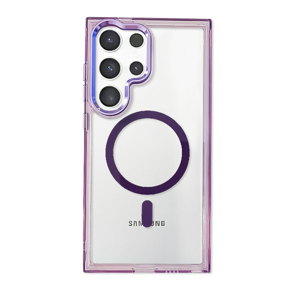 Imagen 2 del producto Case Coolbox GMobile para Samsung S24 Ultra Metal Glow con MagSafe, soporte integrado, antigolpes, morado